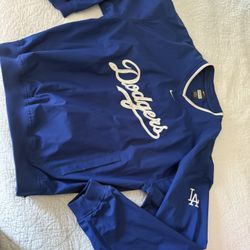Vintage Los Angeles LA Dodgers Nike Swoosh Pullover Windbreaker Mens size medium 