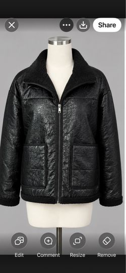 Nikki Jones Black Faux Leather Hooded Jacket