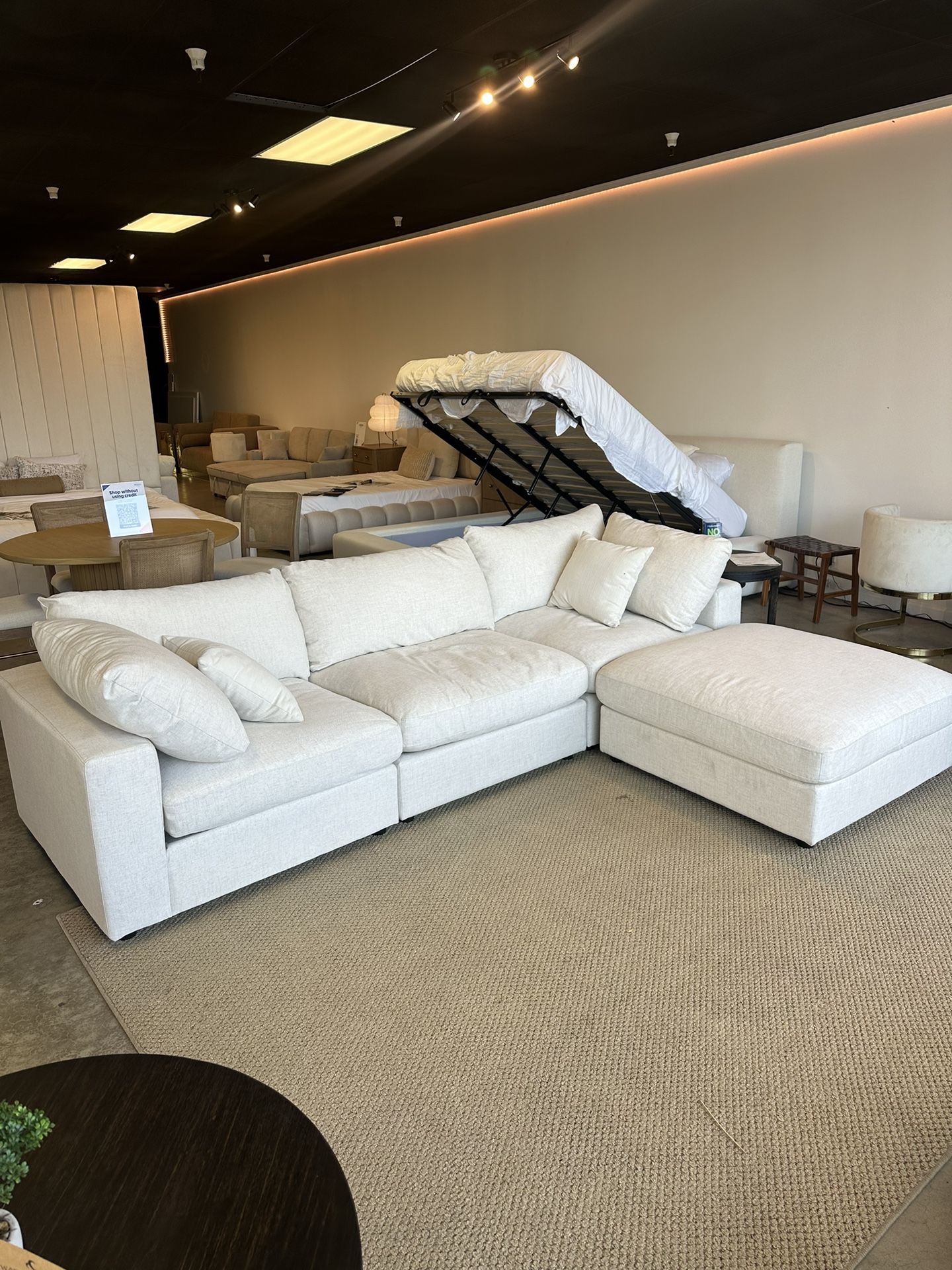 Modular Cloud Sofa Chaise With Reversible Ottoman & FREE Delivery