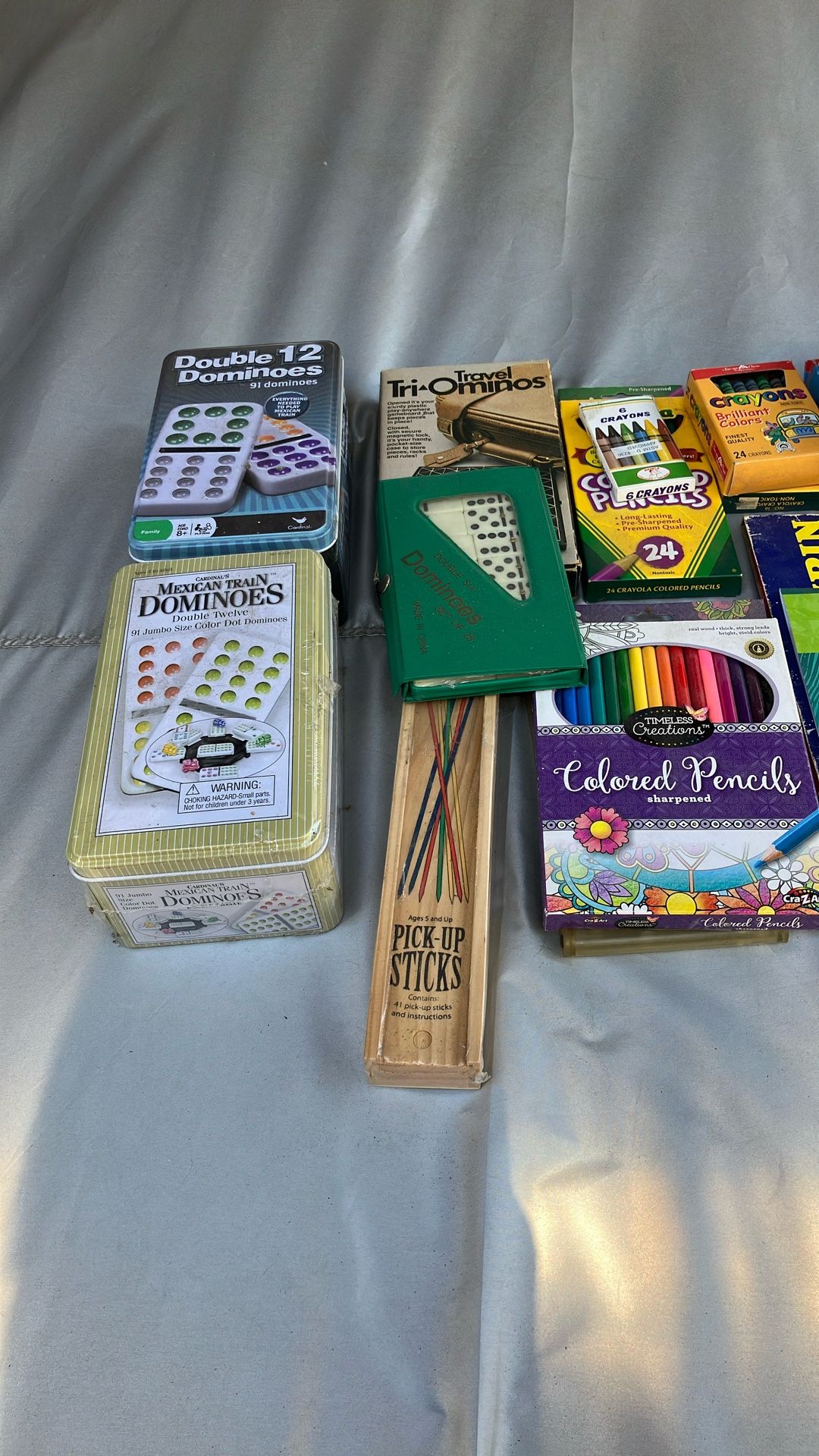 Games colored pencils, crayons, adult color books