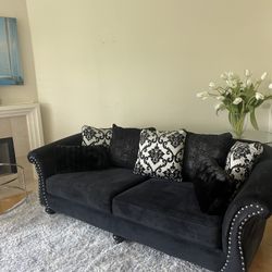 Black  Velvet Couch 