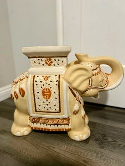 Mid Century Ceramic Elephant Plant Stand