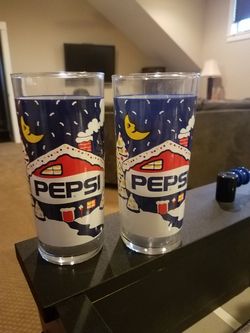 NEW Set of 9 Pepsi glasses from 1980s Dishes Christmas