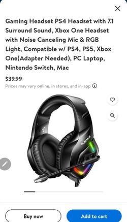 NEW Gaming Headset PS4 Headset with Mic | 7.1 Surround Sound, Xbox One Geadset with RGB LED Light, PS5 Headset with Noise Canceling Microphone for Xbo