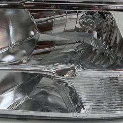 Dodge Ram 2009-2018, 1500/2500/3500 Chrome Headlight Housing Amber Reflector Driver and Passenge