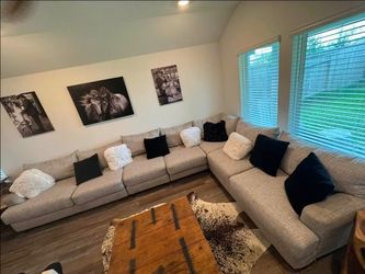 Large Beige Sectional Sofa