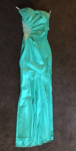 Aqua strapless dress