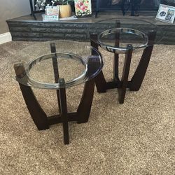3 Glass End tables