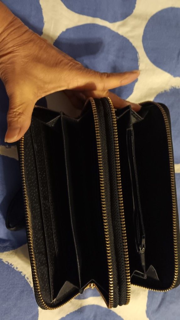 Ladies Black Double Wallet