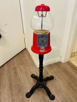 Vintage Gumball Machine on Cast Iron Stand