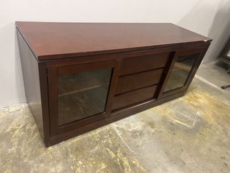 64” Cherry Finish Tv Stand / Console