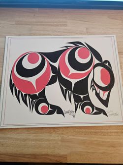 Native American coast salish style Bear Cub Tribal design art