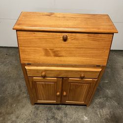 Compact Vintage secretary desk made from Solid  pine wood in Great Condition