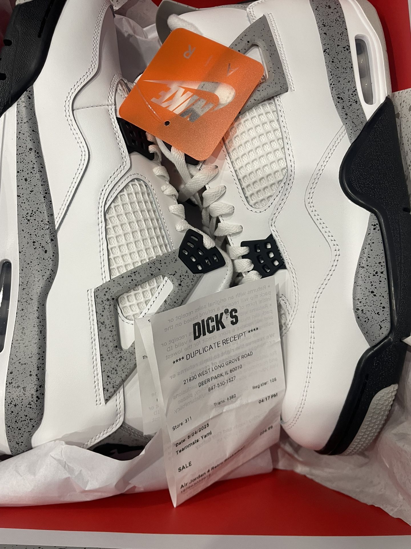 Jordan 4 Retro White Cement Size 12