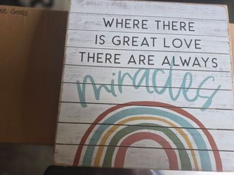 Inspirational Rainbow Wood Wall Sign