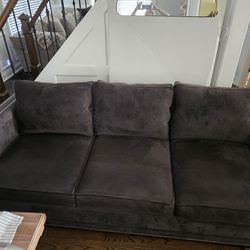 Charcoal gray, Velvet Studded 3 seated couch