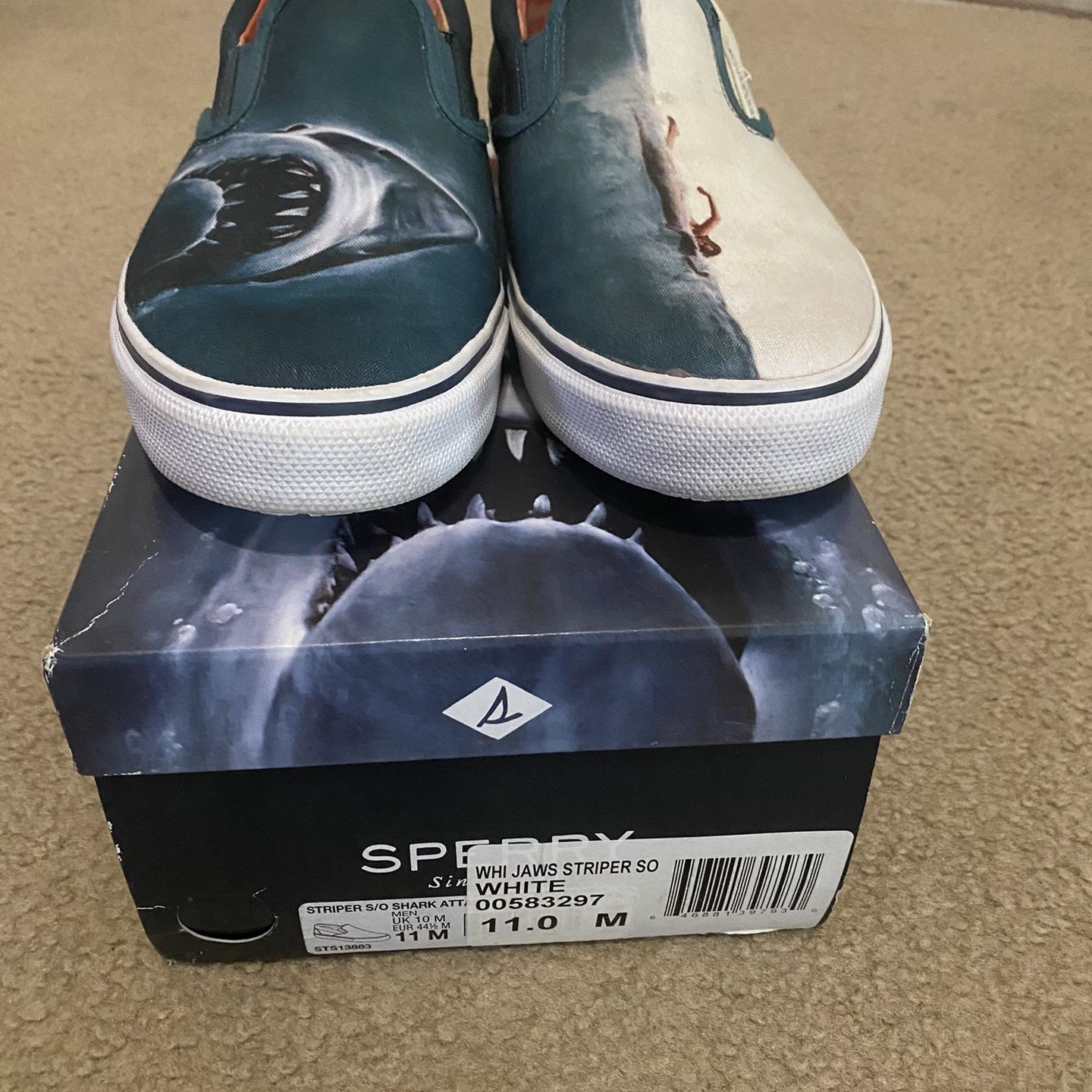 Sperry X Jaws 40th Anniversary Slip-On Shoes Sperry X Jaws 40th Anniversary Shark Attack Slip On Boat  main image 2