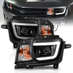 2010-2013 Chevy Camaro 2 Door Halogen Type Black LED Tube Square Projector Headlights Pair - Passenger and Driver Side
Don't fit Factory HID or Xenon