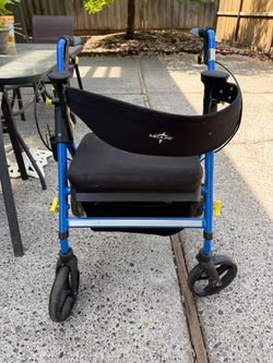 Medline Rollator Walker with Seat & Storage – Adjustable, Foldable