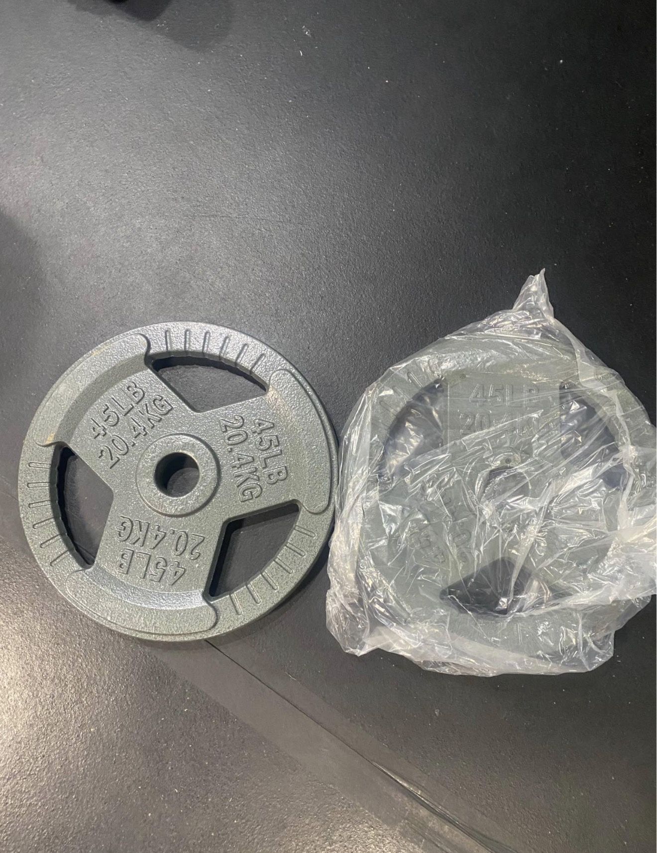 Pair of Cast Iron 45 LB Plates (2 Inches)