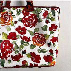 Dooney & Bourke Large Floral Rose Garden Leisure Shopper Travel Tote Bag