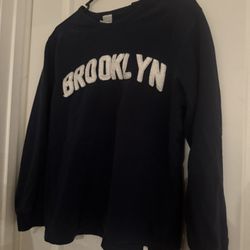 Old Navy Navy Sweatshirt with Brooklyn Embroidery size small