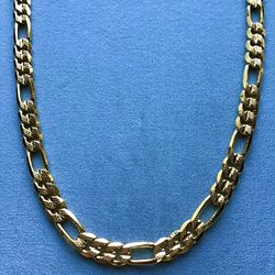 24” Diamond Cut Figaro 8mm Necklace 14k Gold Plated *Ship Nationwide Or Pickup Boca Raton