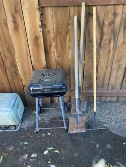 BBQ Pit ...2 shovels ....1 rake