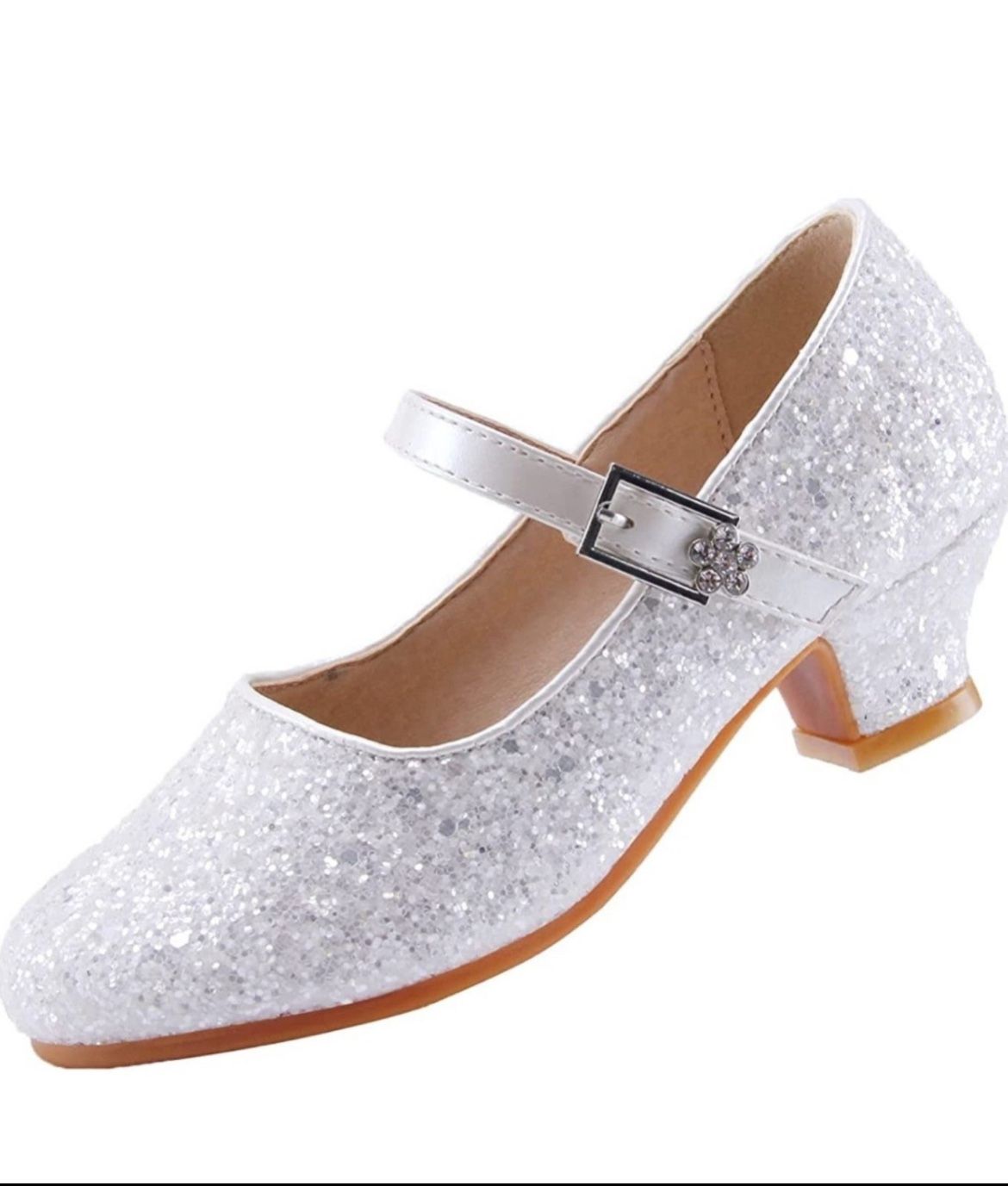 EIGHT KM Girls High Heel Dress Shoes Mary Jane Princess Wedding Party Pump Spark