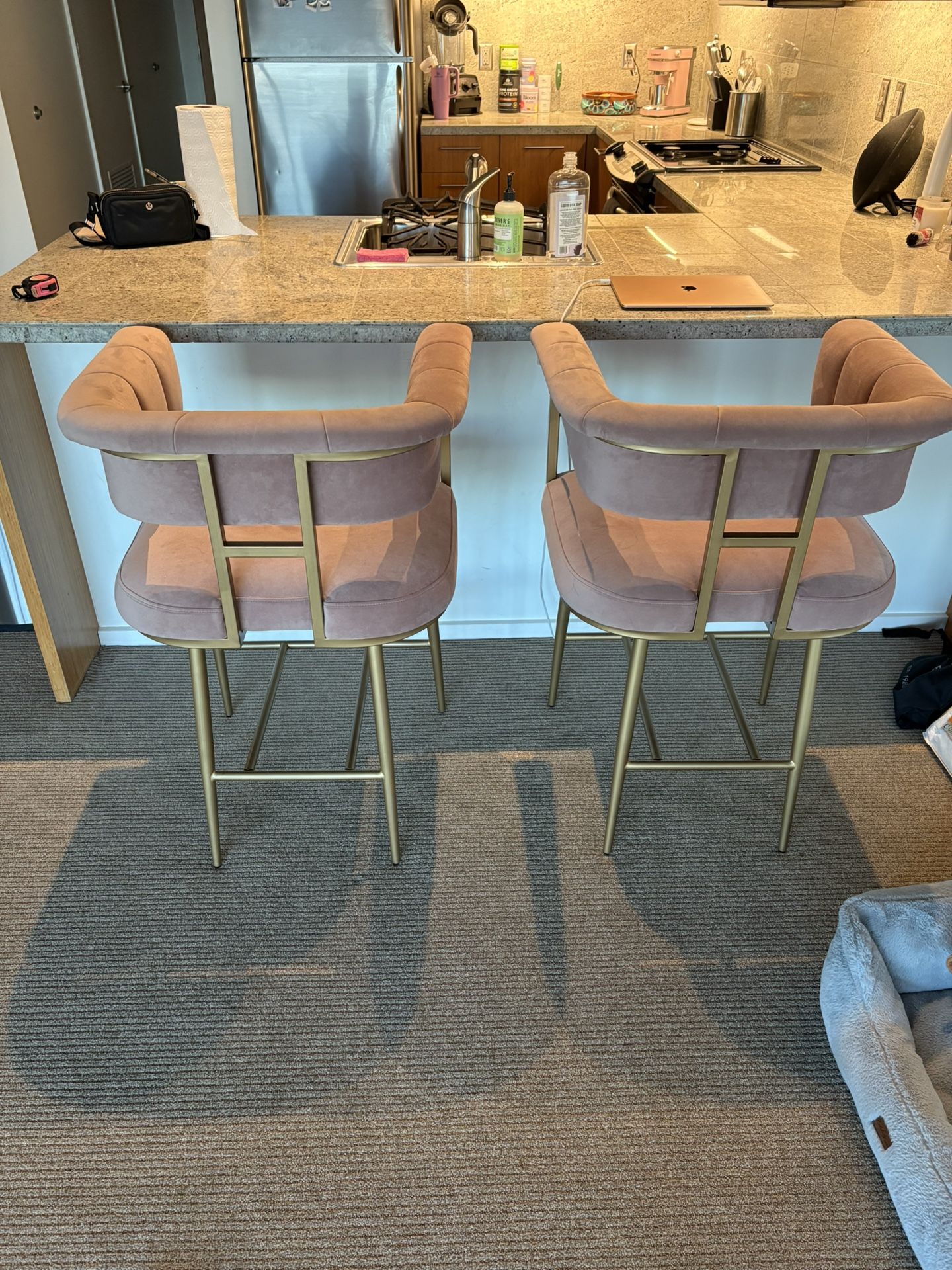 Blush Pink Bar Stools 