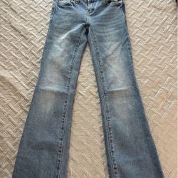 Low rise flared skinny jeans