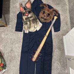 Halloween SCARY SCREAM Rabbit/Goat PURGE MASKS And Prop Bat W Nails