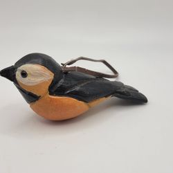 Big Sky Carvers Small Wooden Chickadee Sculpture Goldfinch Bird Ornament Signed