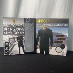 Set of 2 Body Glove XL Performance Base Layers Drop Needle Fleece Lined Set X-Large ($117 Value) Skiing Snowboarding Snow 