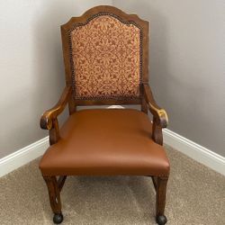 Vintage Accent Chair with Floral Upholstery