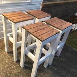 30 Inch Special Walnut Stain  Top Bar Stools ....4 For $140