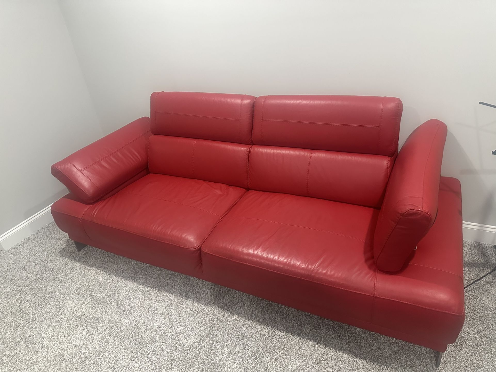 2 Piece Faux Leather Living Room Set – Sofa & Armchair