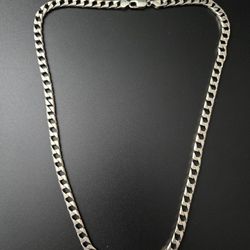 925 Italian Silver Square Curbed 24in Chain