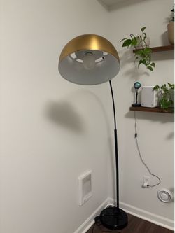Modern Black & Gold Arc Floor Lamp