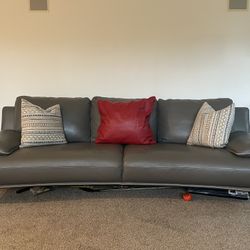 Real Leather Couch - Grey Macy’s 