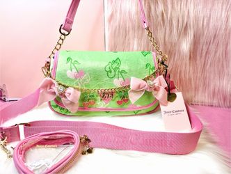 New Juicy Couture Retro Juicy Cherry Shoulder Pink Bag with Accessories