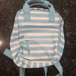 🤍 Beach Bag Backpack Purse Blue And White