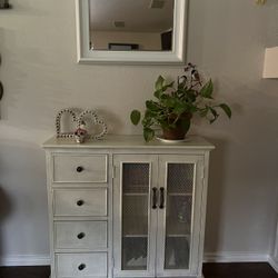 Moving sale – need to sell quickly Solid Wood Cabinet with Mirror – Farmhouse Style