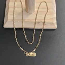 14k Gold Two Tone Necklace 20 Inch
