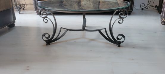 Iron and glass table