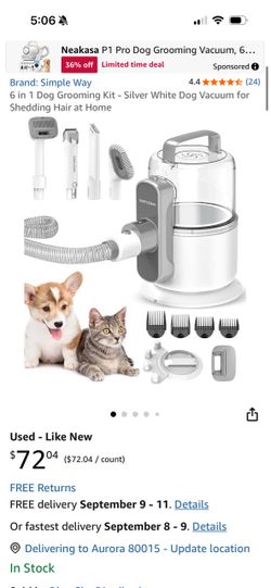 Dog grooming vacuum kit
