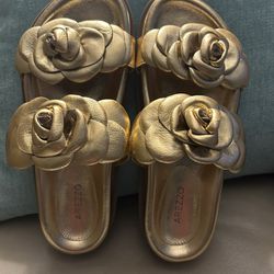 NEW Arezzo Gold Women’s Poppy Sandals  7.5B New