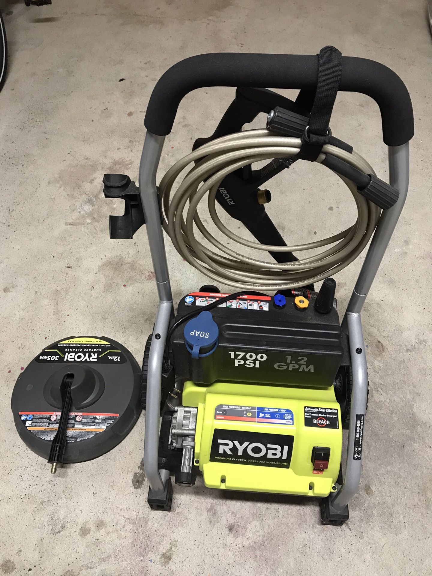 RYOBI Electric Pressure Washer With Surface Cleaner