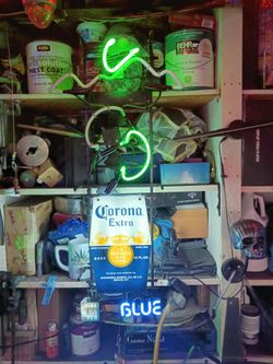 Corona glass neon sign