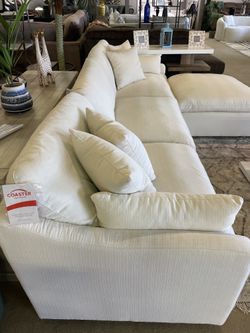 Pluma Ivory Fabric Modular Sectional / 4pc /Feather Blend